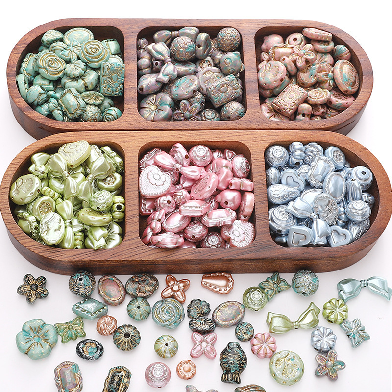 8-29mm Imitation Picasso Gold-painted Loose Beads Irregular Stone Bead Pendant Hand