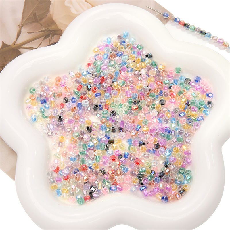 Summer Clear Faceted Fantasy Rhombus Crystal Beads Loose Corner Beaded Bracelet D Iy
