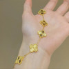 [benefit Price] New Sand Gold Car Flower Five-leaf Clover Women's Bracelet As a