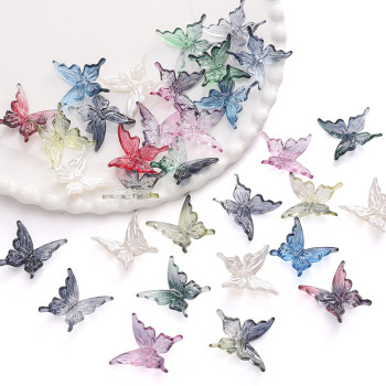 Ab Double Color Butterfly Accessories Hand String Beads Spacer Homemade Diy Jewelry