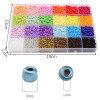 24 Grid Glass Colored Straight Hole Rice Bead Set Box Diy Beaded Jewelry Accessories