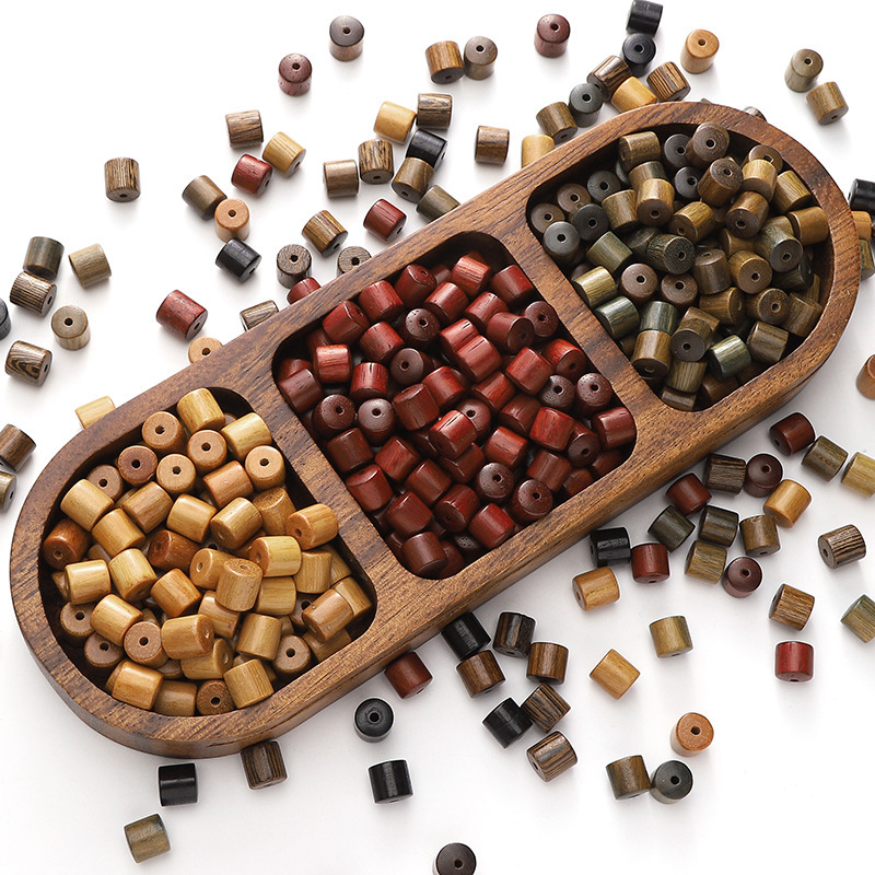8x8mm Wooden Barrel Beads Handmade Diy Early Education Bracelet Necklace Mobile Phone