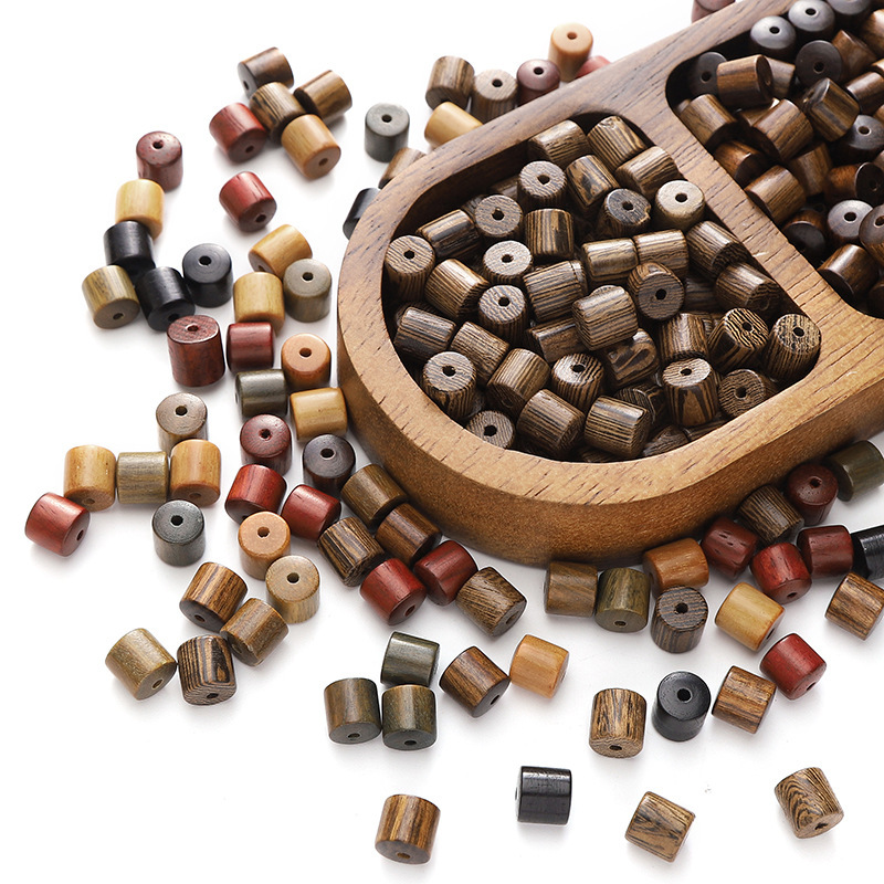 8x8mm Wooden Barrel Beads Handmade Diy Early Education Bracelet Necklace Mobile Phone