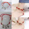 Anklet Female Bell Red Rope Hand-woven Student Couple Personality Aesthetic and Exquisite