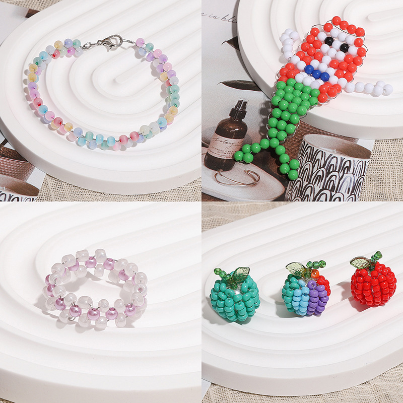 Soft Steel Wire Beading Pearl Necklace Bracelet Earrings Color Jewelry Handmade Diy