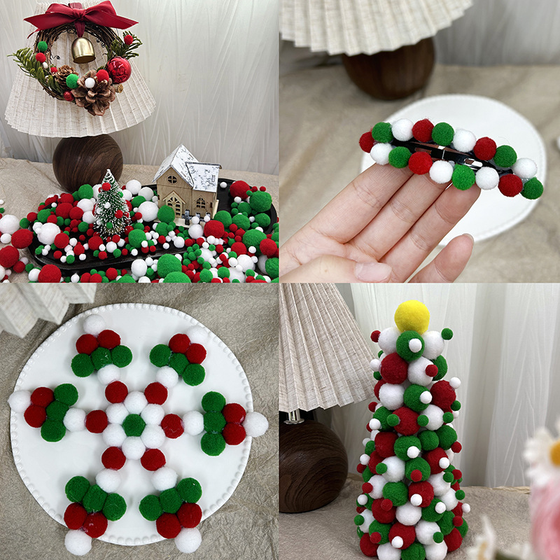 Christmas Decoration Polyester High Elastic Plush Ball Jewelry Accessories Children's