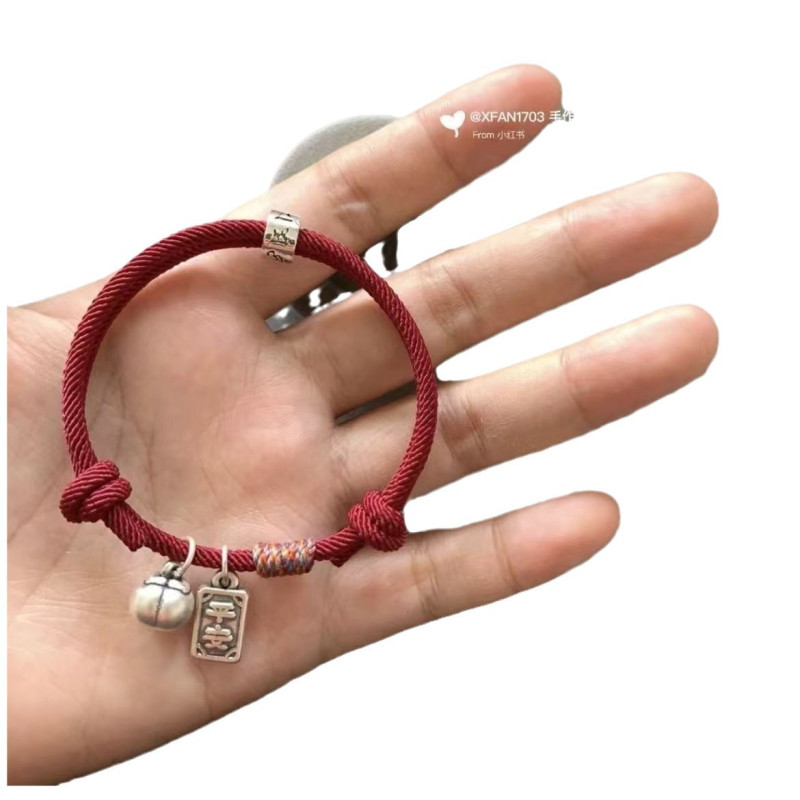 Shishi Ruyi Handmade Six-character Braided Sterling Silver Tibetan Style Adjustable
