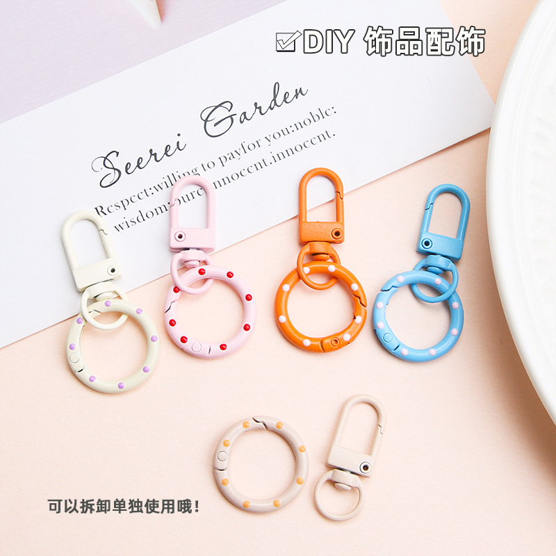 Creative Cute Candy Color Polka Dot Spring Buckle Diy Hand-painted Jewelry Accessories