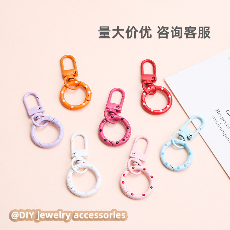 Creative Cute Candy Color Polka Dot Spring Buckle Diy Hand-painted Jewelry Accessories