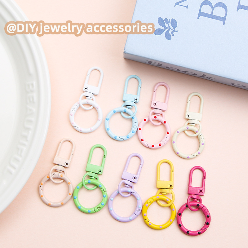 Creative Cute Candy Color Polka Dot Spring Buckle Diy Hand-painted Jewelry Accessories