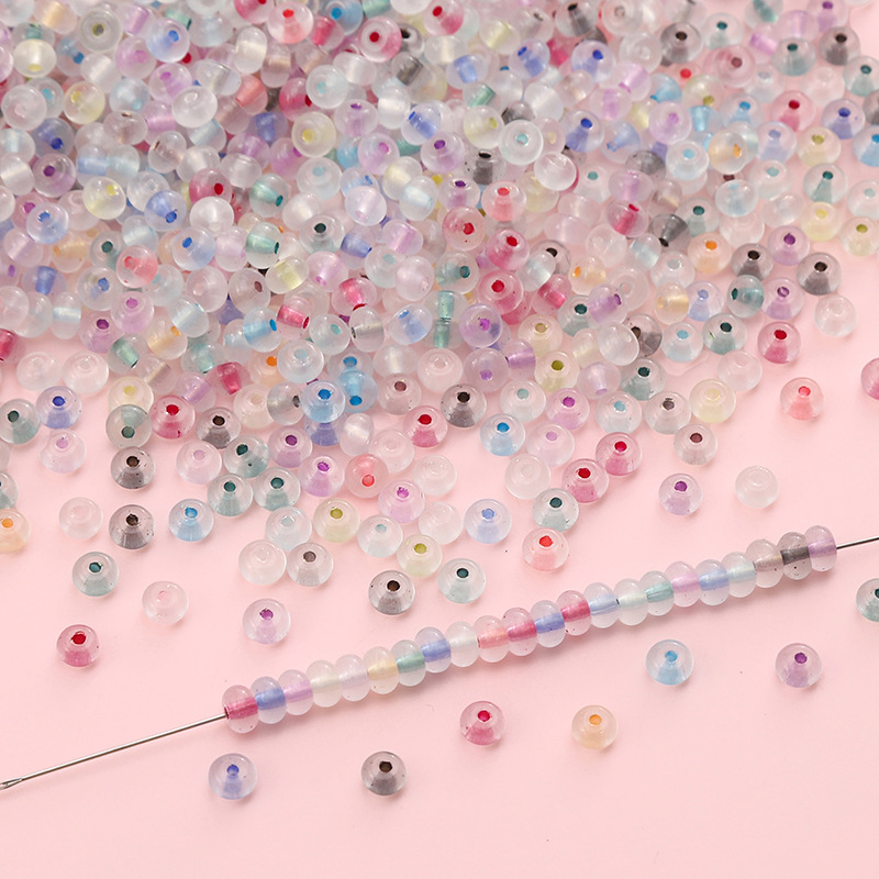 4mm Domestic Super-quality Glass Rice Beads Abacus Ice-transparent Chameleon Bracelet
