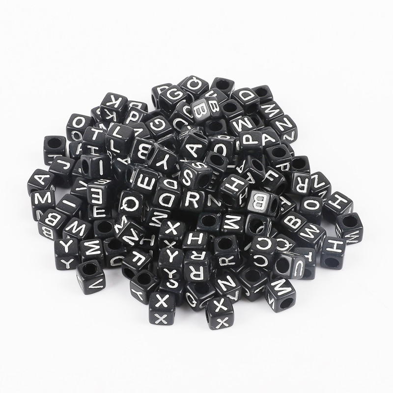 Acrylic Numbers English Letter Beads Diy Children's Jewelry Accessories Loose Square