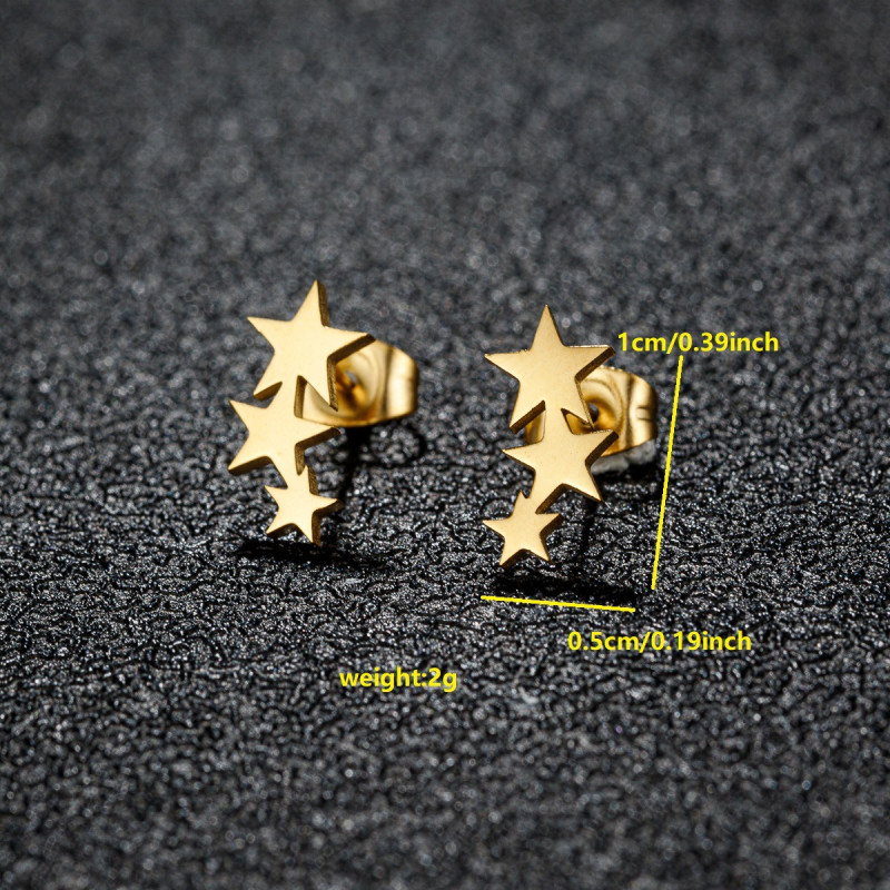 Stainless Steel Earrings Ins Fashion Geometric Simple Five-pointed Star Mini