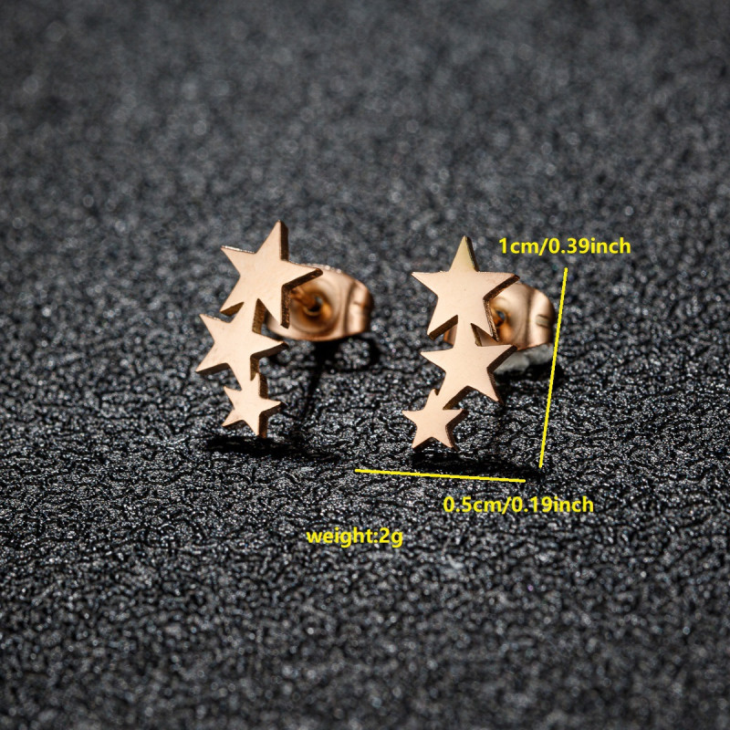 Stainless Steel Earrings Ins Fashion Geometric Simple Five-pointed Star Mini