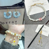 9mm Acrylic Dot Gold Beads Four-petal Flower Handmade Diy Bracelet Necklace Mobile Phone