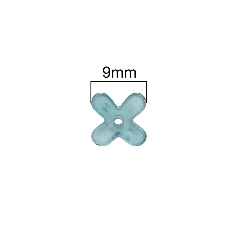 9mm Acrylic Dot Gold Beads Four-petal Flower Handmade Diy Bracelet Necklace Mobile Phone