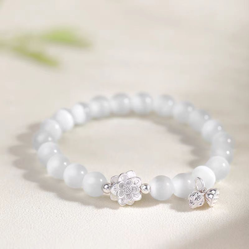 2025 New Bracelet Crystal Bracelet High-end Light Luxury Exquisite Lotus Fairy Style