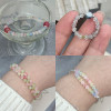 4mm Double Pointed Faceted Rhombus Glass Beads Frosted Gold Handmade Diy Bracelet