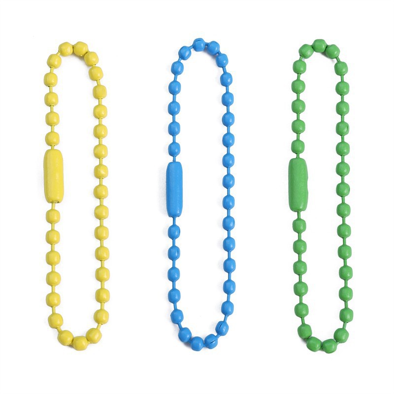 12cm Metal Chain Candy Color Wave Bead Diy Jewelry Accessories Tag Key Pendant Material