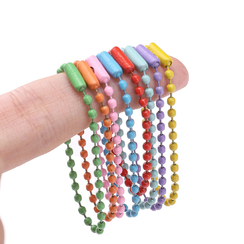 Colorful Iron Paint Chain Bead Handmade Diy Accessories Luggage Jewelry Pendant Key Tail
