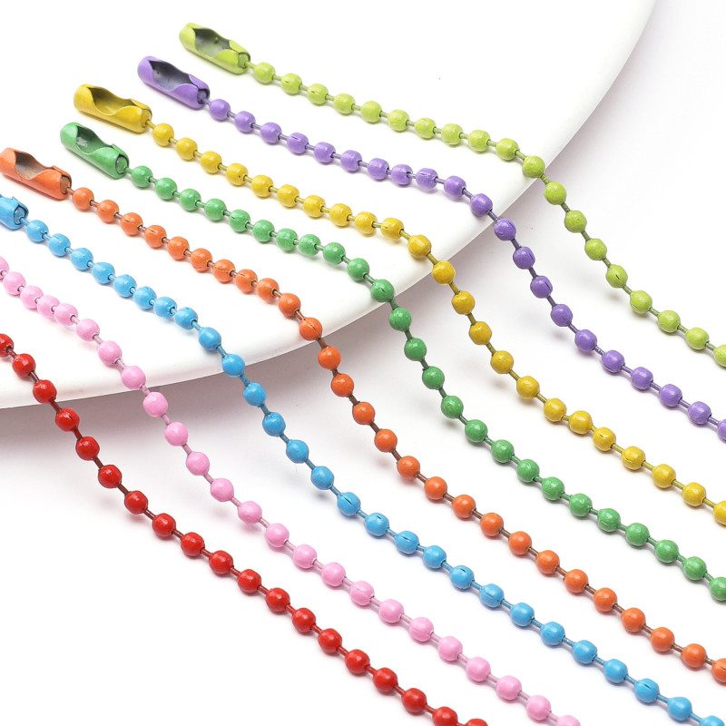 Colorful Iron Paint Chain Bead Handmade Diy Accessories Luggage Jewelry Pendant Key Tail
