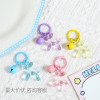 Transparent Color Balloon Dog Diy Key Ring Pendant Bell Spring Buckle Jewelry Accessories