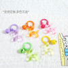 Transparent Color Balloon Dog Diy Key Ring Pendant Bell Spring Buckle Jewelry Accessories