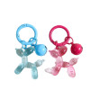 Transparent Color Balloon Dog Diy Key Ring Pendant Bell Spring Buckle Jewelry Accessories