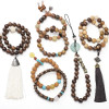 Natural Chicken Wing Thuja Wood Beads, Round National Trend Cultural Toys, Lotus Hand