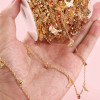 Color-preserving Copper Butterfly Red Diamond Tail Chain Clavicle Handmade Diy