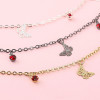 Color-preserving Copper Butterfly Red Diamond Tail Chain Clavicle Handmade Diy