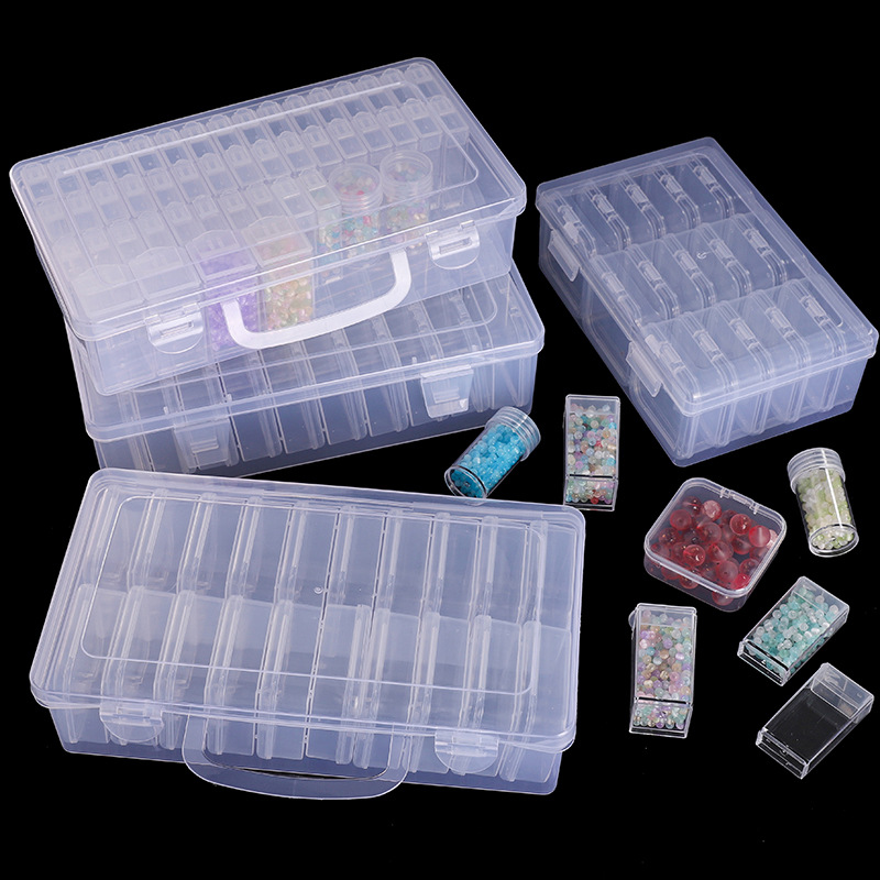 Transparent Plastic Multi-level Detachable Jewelry Storage Box Earrings Ring Lego Toy Box