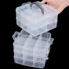 Transparent Plastic Multi-level Detachable Jewelry Storage Box Earrings Ring Lego Toy Box