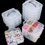 Transparent Plastic Multi-level Detachable Jewelry Storage Box Earrings Ring Lego Toy Box