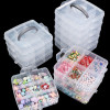 Transparent Plastic Multi-level Detachable Jewelry Storage Box Earrings Ring Lego Toy Box