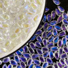 Glass Beads 8*14mm Water Drop Pendant Flat Diy Jewelry Accessories Hole Material Loose