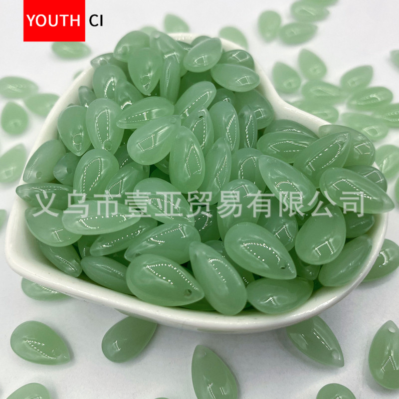 Glass Beads 8*14mm Water Drop Pendant Flat Diy Jewelry Accessories Hole Material Loose
