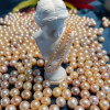 High Gloss Abs Imitation Pearl Off-white Jewelry Pure White Perforated Material Clothing