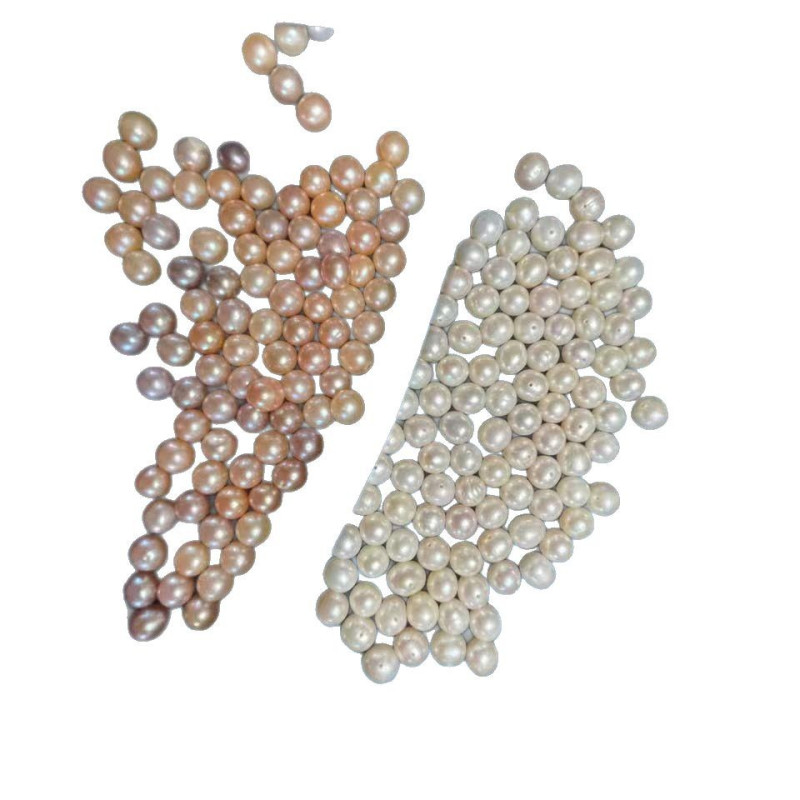 High Gloss Abs Imitation Pearl Off-white Jewelry Pure White Perforated Material Clothing