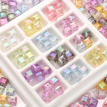 Acrylic 8mm Phantom Imitation Glass Square Beads Handmade Diy Accessories Loose Hand