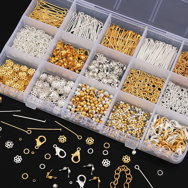 15 Grid Open Circle Closed Diy Jewelry Basic Accessories Set Box Handmade Homemade