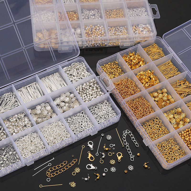 15 Grid Open Circle Closed Diy Jewelry Basic Accessories Set Box Handmade Homemade