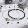 Black and White Glass Beads, Round Rice Diy Handmade Bracelets, Necklaces, Jewelry