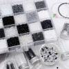 Black and White Glass Beads, Round Rice Diy Handmade Bracelets, Necklaces, Jewelry