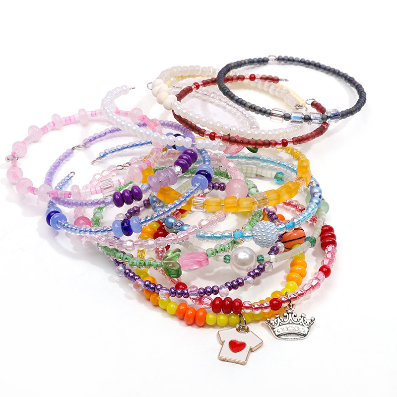 Black and White Glass Beads, Round Rice Diy Handmade Bracelets, Necklaces, Jewelry