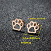 Stainless Steel Cutting Fashionable Personality Bear Paw Footprints Love Hollow Ear Bone