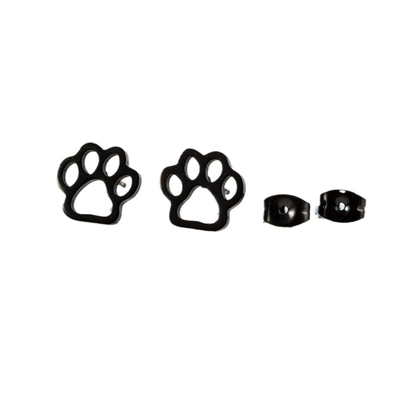 Stainless Steel Cutting Fashionable Personality Bear Paw Footprints Love Hollow Ear Bone