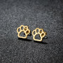 Stainless Steel Cutting Fashionable Personality Bear Paw Footprints Love Hollow Ear Bone