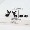Cartoon Cute Little Animal Dog Earrings Ins Fashion Stainless Steel Simple Piercing Bone