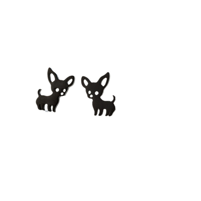 Cartoon Cute Little Animal Dog Earrings Ins Fashion Stainless Steel Simple Piercing Bone